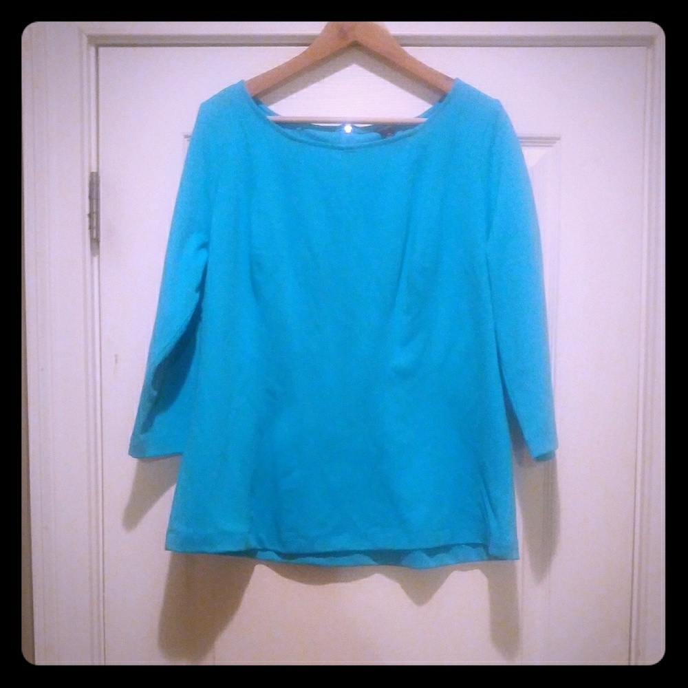 Stunning Turquoise Structured Ann Taylor Top! XL